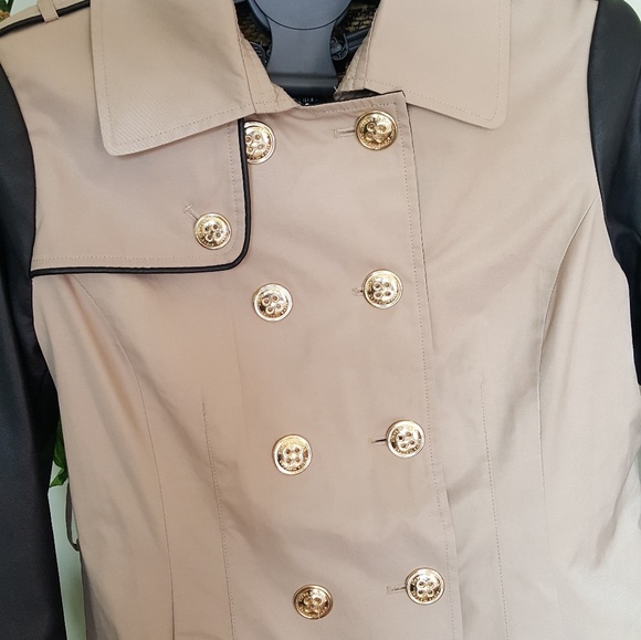 Steve Madden trench coat with faux leather detail - Picture 2 of 5